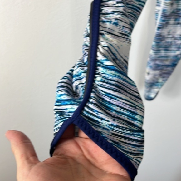Lululemon Real Quick Tights in Blurry Belle Multi Blue  Women's 4 Ankle Crop 24" - Picture 7 of 15